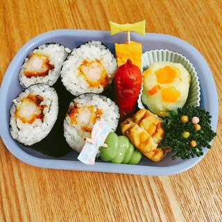 今週のお弁当☆エビフライ巻き